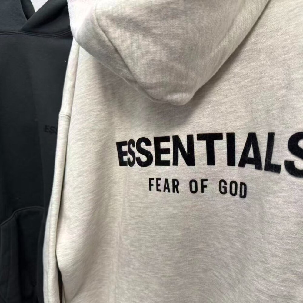 Fear of God Essentials Light Oatmeal Hoodie BNWT 100% Authentic Unisex ✅ - Picture 3 of 5